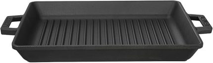 Metal Kulplu Döküm Izgara Tava, 26x32 cm, Siyah