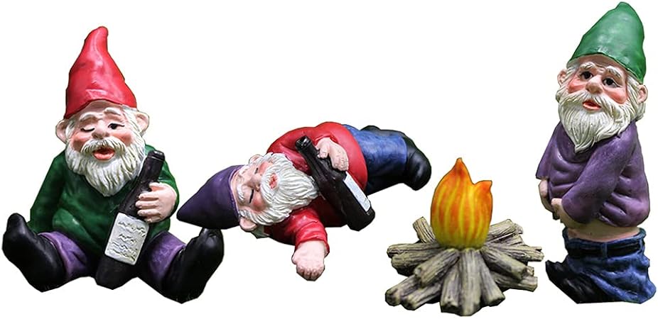 application Cüce Heykelcikleri 4 Parça Cüce Heykeli Bahçe Heykeli, Mini Cüce Figürleri, İlginç Sanatsal Dekorasyonlar, Reçineden Yapılmış, Avlu, Çim, Masa ve Bahçelerin Dış Mekan Dekorasyonu için Kullanılır - Görsel 2