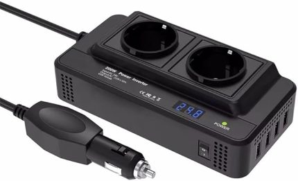 200W Araba Güç Çevirici DC 12V AC 220V Dönüştürücü 2 AC Çıkışlı 4 USB Bağlantı Noktası Açma/Kapatma Anahtarı Koruma Telefon Dizüstü Bilgisayar için Taşınabilir Araç Şarj Adaptörü Elektrik