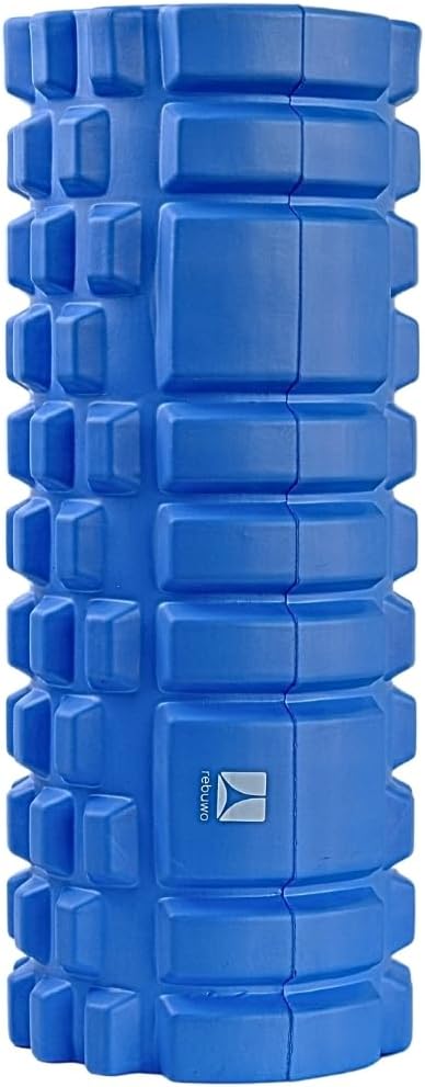 Yoğunlukta Orta Sert Deluxe Foam Roller Masaj Köpüğü Pilates Masaj Rulosu Tırtıklı Yoga Roller Isınma Roller Mavi