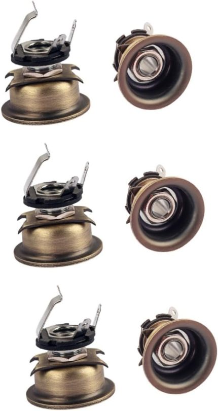 3 Adet Gitar Jakı Çıkış Plakası Soket Konnektörü 6.35mm Jack Gitar Uç Pin Jakı Uyumluluğu