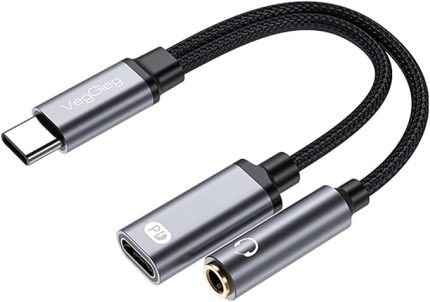 Type-C to 3.5mm Kulaklık ve Type-C Şarj Dönüştürücü Adaptör