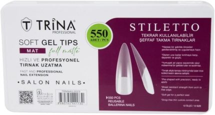 Soft Jel Takma Tırnak - Stilletto (FULL MAT) 550' Li - 23