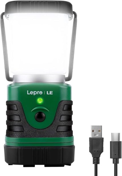 EVER LE LED Kamp Lambası, Taşınabilir, Süper Aydınlık, 4400 mAh Pille Çalışan Arama Lambası, Askı ve Kancalı, 4 Parlaklık, Kısılabilir, Acil Durum Lambası, Elektrik kesintileri, Yürüyüş, Kamp, Acil Durum, Arıza vb. için