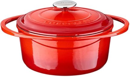 Metal Heritage Serisi - Döküm Tencere, Yuvarlak, 24 cm, Kırmızı