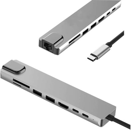 CF10 Macbook Uyumlu Type-C™ To 4K HDMI 2* Type-C 2* USB 3.0 Ethernet Lan 2* SD 8IN1 Çevirici Hub Adaptör
