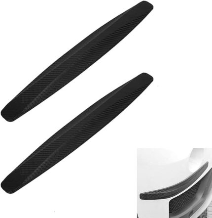 Concept Karbon Desenli Esnek Tampon Koruma Bandı Ön Veya Arka Tampon Koruyucu Şerit Yumuşak Bant Araba Tampon Köşe Koruyucusu Sürtünme ve Çarpışma Önleyici, 2'li Set (Siyah)