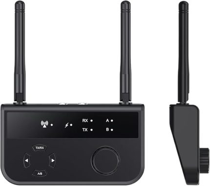 Kablosuz Ses Vericisi | Ses Alıcı Cihaz,Çift Bağlantılı Stereo Müzik Yayını TV Oyun Konsolu Bilgisayar Cep Telefonu Kulaklık Hoparlör Araç İçin