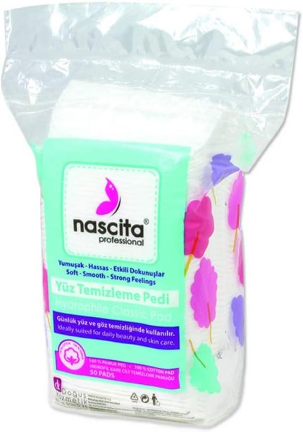Cotton Pads Kare Pamuk (1 x 50 Adet)