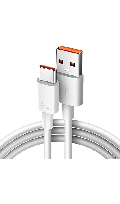 Usb-C 67w Max 6A Hızlı Şarj USB Kablosu, Beyaz 2 Metre