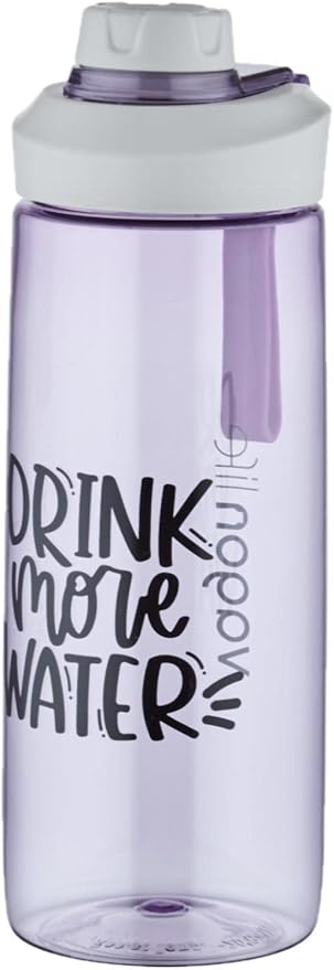 720 ml Çevir Aç Kapak Tritan Su Matarası -Silikon Taşıma Askısı-Süzgeçli-