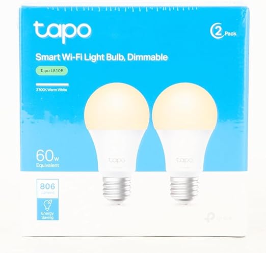 TP-Link L510E 2-pack , Ayarlanabilir Akıllı Wi-Fi Ampulü, 806 Lümen, E27 Duy, 8,3W, Enerji tasarrufu, Amazon Alexa ve Google Home ile çalışır, Kısılabilir Yumuşak Sıcak Beyaz, Hub Gerekmez - Görsel 2