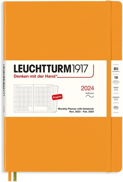 367569 Aylık Planlayıcı, Not Defterli, Yumuşak Kapak, Kompozisyon (B5) 2024, 16 Ay, Rising Sun, İngilizce