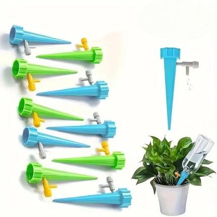 10'lu Set 1,5 Litre (Meşrubat) Şişelere Uyumlu Çiçek Saksı Sulama Aparatı - Ayar Vanalı Otomatik Damlama Sistemi, Pratik Sulama Çözümü