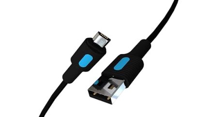 Micro USB Hızlı Şarj Kablosu (Siyah + Mavi/Siyah Uç) (120 CM)