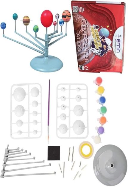 Güneş Sistemi Modeli 1 Paket Gezegen Sistemi Boya Fırça Eğitici Maket Deney Seti Plastik Gezegenler Alemi