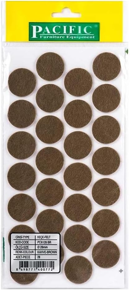 Koç Plastik Nsp Masa Sandalye Keçe Kahverengi Yuvarlak 28 mm