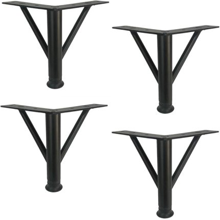 4 Adet Firkete Ayak Metal 15 cm Mat Siyah Mobilya Koltuk Ayağı