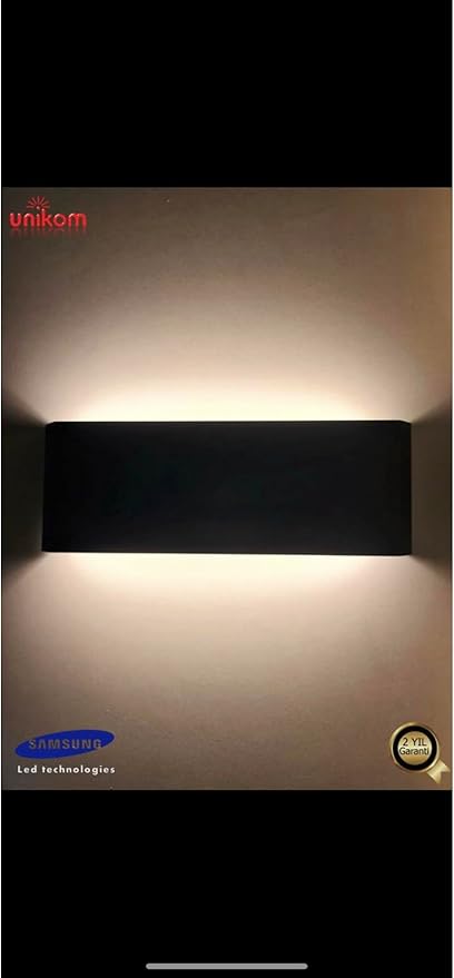 Çift Yönlü Led Aplik 49x11 Cm Siyah kasa - gün ışığı Led rengi