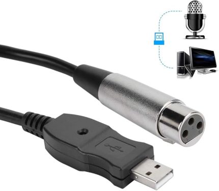 USB - XLR Mikrofon Bağlantı Kablosu - Kayıt Ve Akış Için 3 Metre Ses Kablosu, Geliştirilmiş Dijital Ses