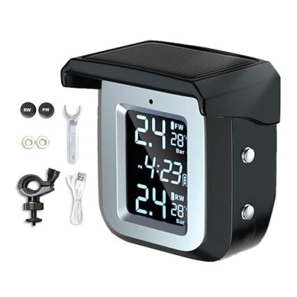 Motosiklet Lastik Basıncı Dedektörü Kablosuz Lastik Basıncı İzleme İzleme Sistemi 2 Harici Sensörle Suya Dayanıklı