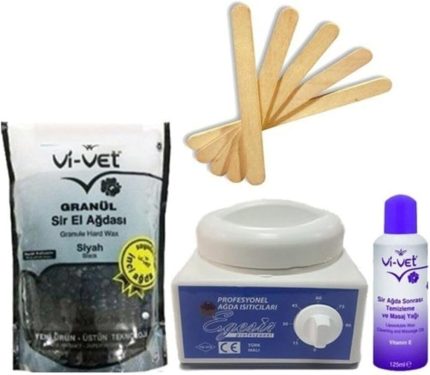 Sir Ağda Makine Vivet Inci Ağda Siyah 4'lü Set