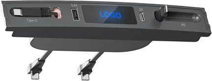 Marka Özelleştirilmiş Geri Çekilebil USB Hub Hızlı Şarj Kablosu Adaptörü Tesla Model 3 Y 2021-2023 Orta Konsol Adaptörü ile%100 Uyumlu