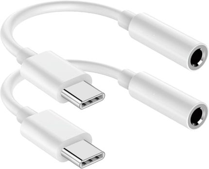 iPhone 16 Pro Max/ 15 Pro/ 15 için USB C - 3,5 mm Kulaklık Jakı Adaptörü, USB C - Aux Ses Dongle Kablo Kablosu iPad Pro/Galaxy S24 S23 Ultra/Pixel 9 ile Uyumlu - Beyaz