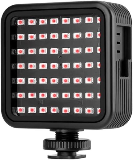 Mini IR Gece Görüş Işığı Video Kamera Kamera için Kızılötesi Fotoğraf Işığı 56 Işık Boncukları 3 Soğuk Ayakkabı Montajlı Dahili Şarj Edilebilir Pil Vlog Video Kaydı için 1/4 inç Dişli