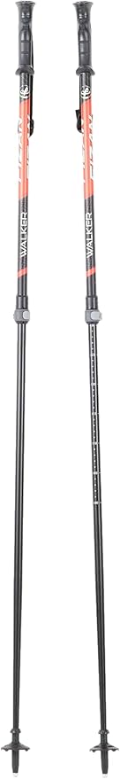 Fizan Walker 2 Section Çiftli Pole Baton Baton Unisex, kırmızı, Tek Beden