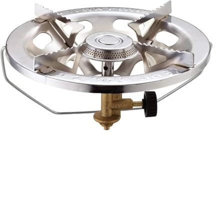 Lüks LPG'li Kamp Ocağı, Çakmaksız Taşınabilir Ocak, Taşınabilir Gazlı Ocak Başlık, 2,35 kW Isı Gücü, Dar Çember, Krom Kaplama