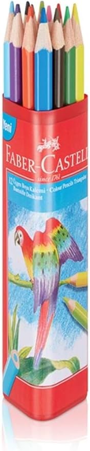 Boya Kalemi 12 Renk Tam Boy Üçgen Plastik Tüp