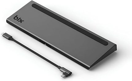 BX12HB 11'i 1 USB C Hub, 4K HDMI, DP, VGA, Görüntü Aktarımı, 100W PD, 3x USB 3.0 Girişi, 1 Gigabit Ethernet, Micro SD/SD Girişi, 3,5 mm Jack. MacBook Pro için MultiPort Bağlantı Noktası.