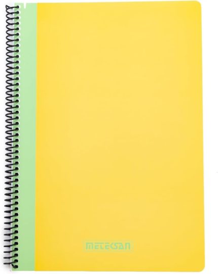 Pruva Pastel Serisi, A4 80 Yaprak Kareli Karton Kapaklı Pet Spiralli Defter, Sarı