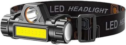 Feneri Kafa Feneri Led USB ŞARJLI-Ultra Güçlü Parlak Orta Boy El Feneri [Enerji Sınıfı A++]Ortam Lambası Deprem,Polis,Jandarma,Zabıta,Bekçi Zoom Yüksek Lümen (YÜKSEK PARLAKLIK) (Mini Kafa)