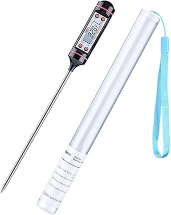 Mutfak Termometresi – 3 Saniyede Hızlı Okuma | Katlanabilir Çelik Prob, LCD Ekranlı Et, Şeker, Yağ, Su ve Barbekü Isı Ölçer - Görsel 2