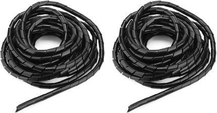 2 Paket Spiral Sarma Kablo Yönetim Tel Koruyucu PP Tel Sarma Paketleyici Kol Hortum Aksesuarı Tel Kol (Siyah çap 12mm)