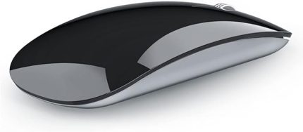 雨七 Bluetooth Fare, Ultra İnce Üçlü Mod (BT5.1+BT5.1+USB) iPad, Dizüstü Bilgisayar, MacBook için Şarj Edilebilir Kablosuz Bluetooth Fare (Piyano siyah)