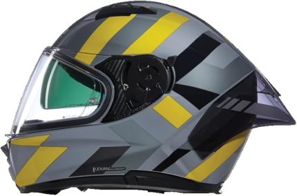 N60-6 Sport Dinamico Kapalı Motosiklet Kaskı 344 Siyah Gri Sarı L