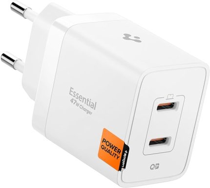 47W USB-C 2 Port Mini Hızlı Şarj Aleti Samsung PPS 2.0 / Isı Düşürücü GaN Pro Destekli Akım Korumalı Güç Adaptörü iPhone & Android & iPad & MacBook Type-C - ACH08707