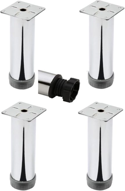Kanepe Baza Koltuk Çekyat Yükseltme Ayağı Tablalı Krom Metal 15 Cm 4 Adet