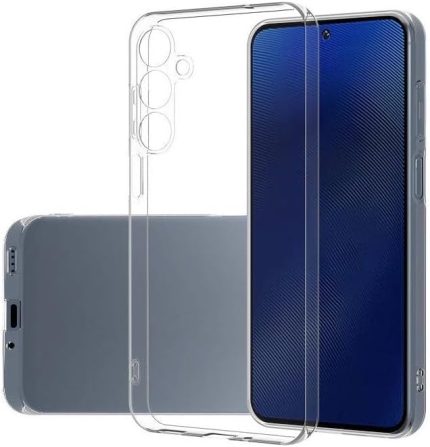 AKSESUAR Galaxy S24 Fe ile Uyumlu Şeffaf Silikon Kılıf Şok Emici Özellikli Full Kasa Koruma Sağlayan Şeffaf Kılıf