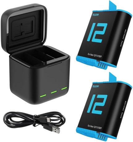 9 10 11 ve 12 kameralar ve video kameralar için Pil Şarj Cihazı 3 bölmeli şarj cihazı + 2 pil seti