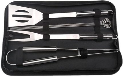7 Parça Çantalı Mangal Barbekü Maşa Spatula Seti Paslanmaz Çelik 1. Kalite