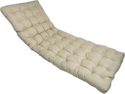 Şezlong Minderi 180x60x12 cm Su İtici UV Dayanımlı Plaj Minderi Punto (Bej)