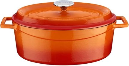 DÖKÜM OVAL TENCERE ÇAP(Ø) 25CM - TRENDY TURUNCU