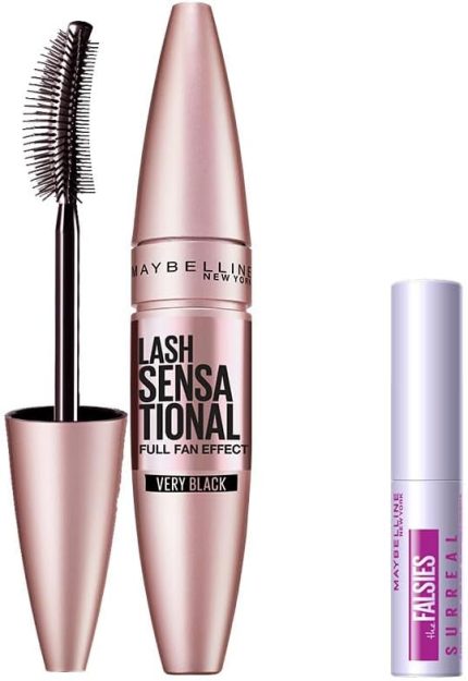 New York Lash Sensational Yelpaze Etkili Siyah Maskara 9.5 ml &Mini Falsies Surreal Maskara 4.7 ml Makyaj Seti