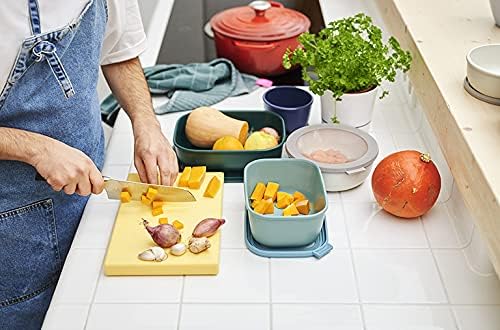 - Multi Bowl Cirqula Round - Kapaklı Saklama Kabı - Buzdolabı için hava geçirmez saklama kutusu ve mikrodalga fırın kabı olarak uygundur - 2250 ml - Canlı Mavi - Görsel 4