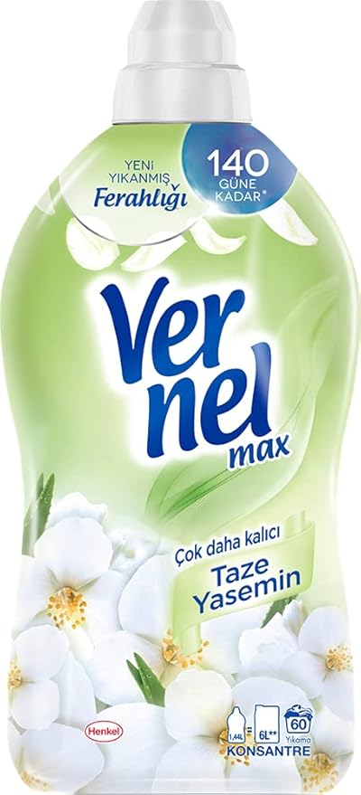max Taze Yasemin Kokulu 60 Yıkama Konsantre Çamaşır Yumuşatıcısı (1 x 1440 mL)