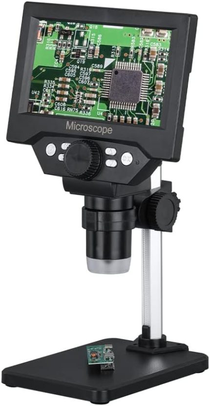 LCD Ekran Elektron Mikroskobu 10 Megapiksel Endüstriyel Mikroskoplar Dijital Elektronik Bakım Büyüteç 1000x Büyütme 8LED Işık Yoğunluğu Ayarlanabilir Fotoğraflar Videolar Ekran Koruyuculu